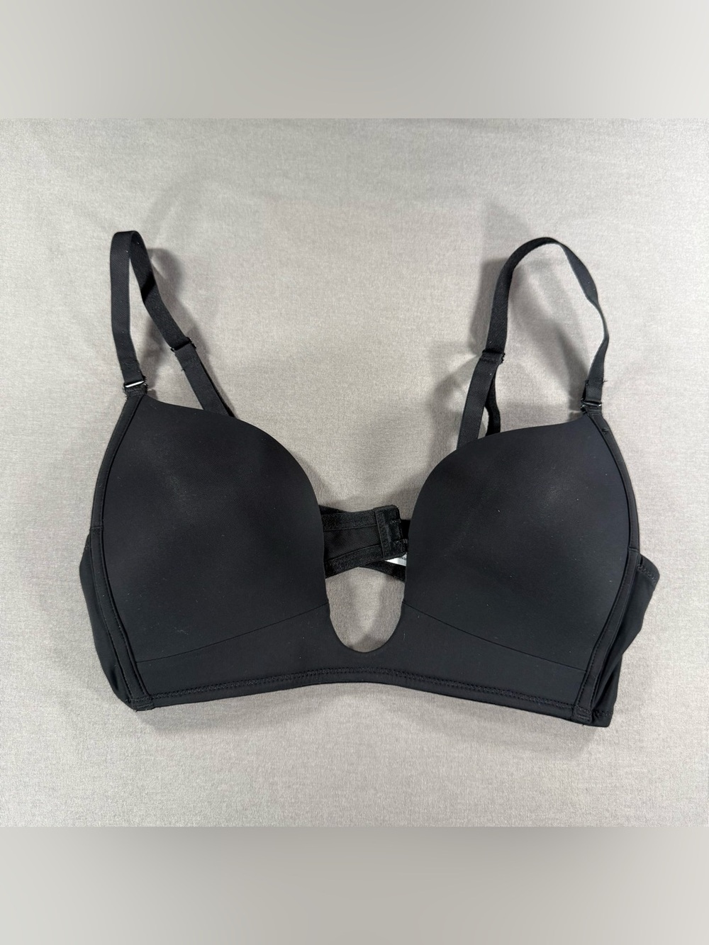 New Black Plunge Bra 36C Convertible Push Up Low Cut Seamless U Wire